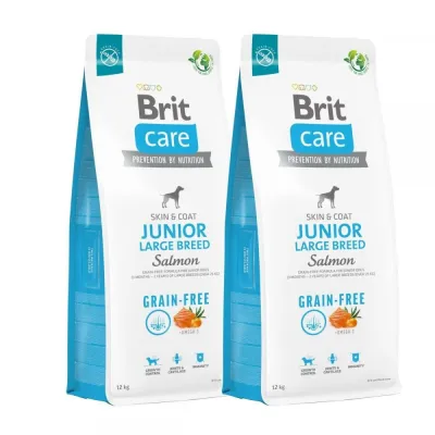 Brit Care Dog Junior Large Breed Grain Free Salmon 2x12 kg, kuva 1 / 1