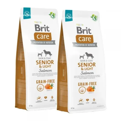Brit Care Dog Senior & Light Grain Free Salmon 2x12 kg, kuva 1 / 1