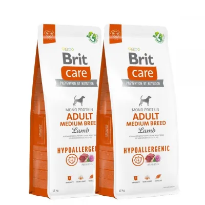 Brit Care Dog Adult Medium Breed Hypoallergenic Lamb 2x12 kg, kuva 1 / 1