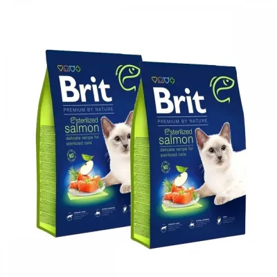 Brit Premium By Nature Cat Sterilized Salmon 2x8 kg, kuva 1 / 1