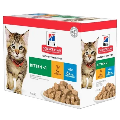 Hill's SP Feline Kitten Favourite Multipack 12 x 85 g, kuva 1 / 1