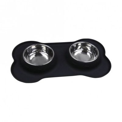 Little&Bigger silikonialusta 2 kupilla musta (S)