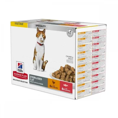 Hill's Science Plan Cat Adult Sterilised Salmon & Chicken 12x85 g, kuva 1 / 1