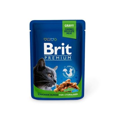 Brit Premium kanaviipaleet steriloiduille kissoille, 100g