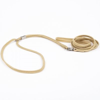 Näyttelyhihna Show Dog pyöreä, beige (5 mm)