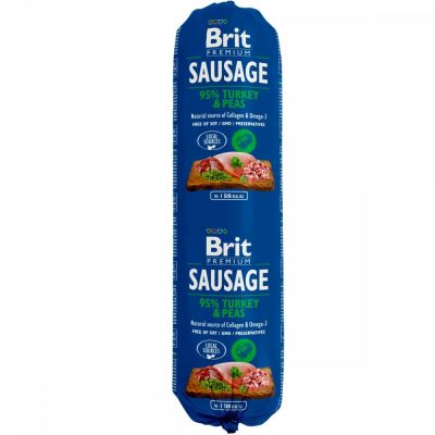 Brit Premium makkara kalkkuna & herne 800g