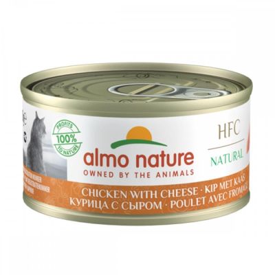 Almo Nature HFC -kissan märkäruoka, kana ja juusto 70 g