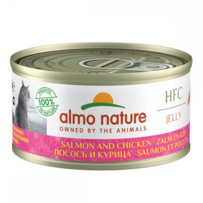 Almo Nature HFC -kissan märkäruoka hyytelössä, lohi ja kana70 g