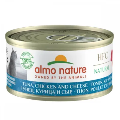 Almo Nature HFC -kissan märkäruoka, tonnikala, kana, juusto 70 g, kuva 1 / 1