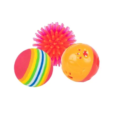 Kissan Lelu Little&Bigger PurePurr värikkäät pallot 3 kpl, kuva 1 / 1