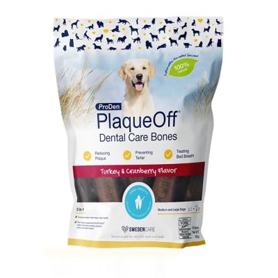 PlaqueOff Dental Care Bones kalkkuna & karpalo 482 g