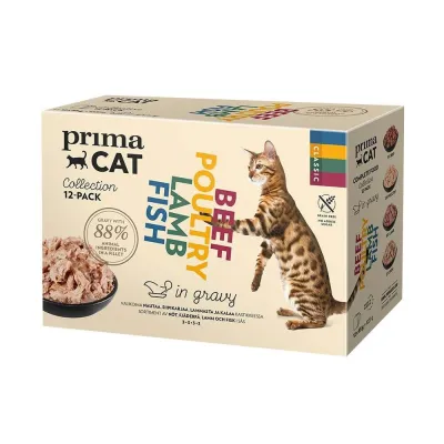 PrimaCat Classic Multipack kastikkeessa 12 x 85 g, kuva 1 / 1