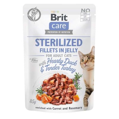 Brit Care Jelly Sterilized ankka & kalkkunafilee hyytelössä 85 g