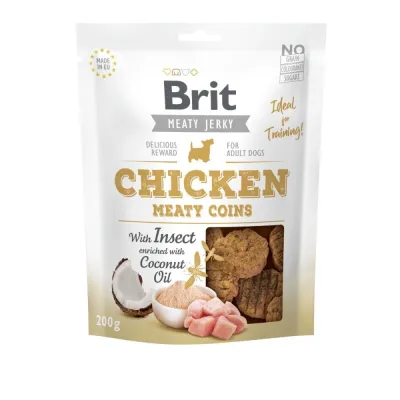 Brit Care Jerky Meaty Coins kana ja hyönteiset (200 g), kuva 1 / 1