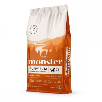 Monster Pet Food Monster Puppy Small/Medium Kana & Kalkkuna (12 kg)