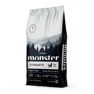 Monster Pet Food Monster Dynamite Kana & Kalkkuna (12 kg)