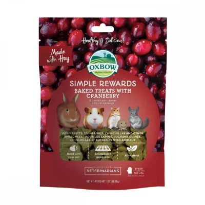 Oxbow Simple Rewards baked treats 85g, karpalolla