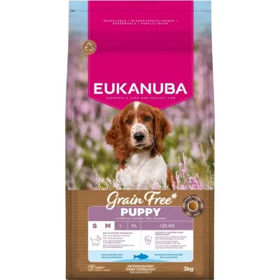 Eukanuba Grain Free Puppy Small & Medium Breed Ocean Fish (3 kg), kuva 1 / 1