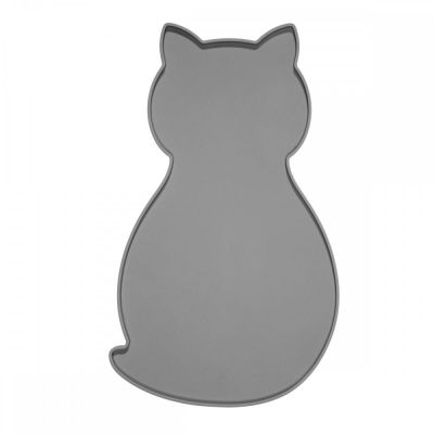 Little&Bigger Silikoonialusta L&B kissanmuotoinen harmaa