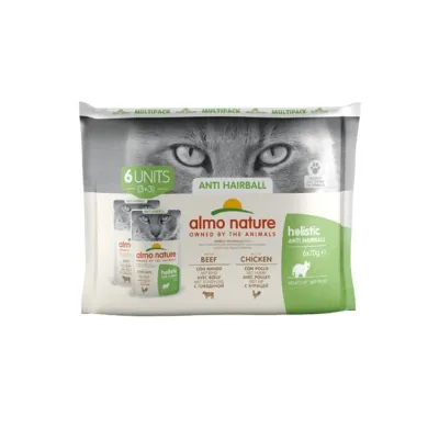 Almo Nature Holistic cat Anti-Hairball 6x70g, kuva 1 / 1