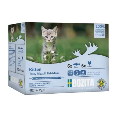 Bozita kitten lajitelma kastikkeessa 12x85 g, kuva 1 / 1