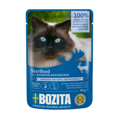Bozita Indoor & Sterilised poro kastikkeessa 85 g, kuva 1 / 1