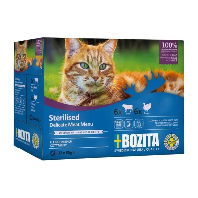 Bozita Indoor & Sterilised lihalajitelma hyytelössä 12x85 g, kuva 1 / 1