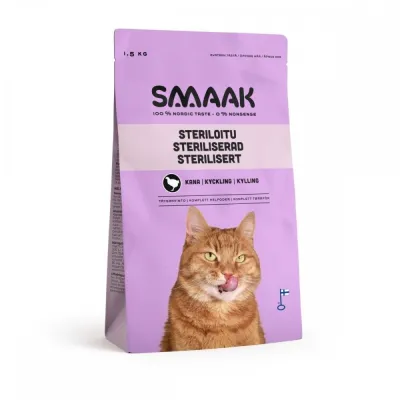 SMAAK steriloidun kissan ruoka (1,5 kg), kuva 1 / 1
