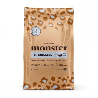Monster Pet Food Monster Cat Grain Free Sterilized Kalkkuna & Kana (2 kg), kuva 1 / 1