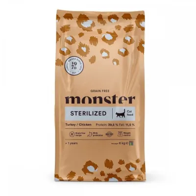 Monster Pet Food Monster Cat Grain Free Sterilized Kalkkuna & Kana (6 kg), kuva 1 / 1