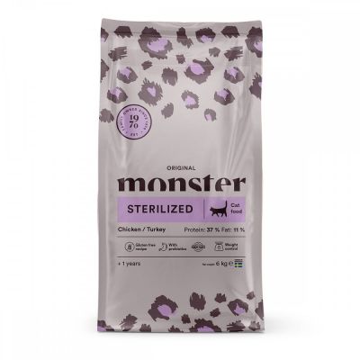 Monster Pet Food Monster Cat Sterilized Kana & Kalkkuna (6 kg)