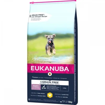 Eukanuba Grain Free Puppy Small & Medium Breed Chicken (12 kg), kuva 1 / 1