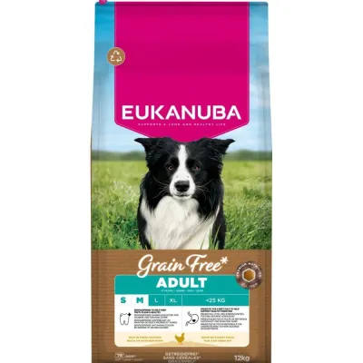 Eukanuba Grain Free Adult Small & Medium Breed Chicken (12 kg), kuva 1 / 1
