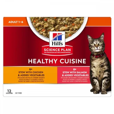 Hill's Science Plan Feline Adult Healthy Cuisine Chicken & Salmon 12x80 g, kuva 1 / 1