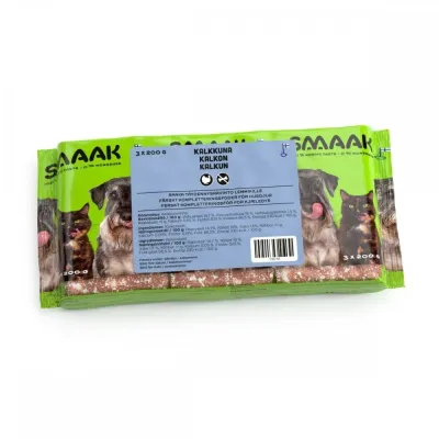 SMAAK kalkkunan jauheliha koiralle, luuton 3 x 200 g (3 x 200 g), kuva 1 / 1