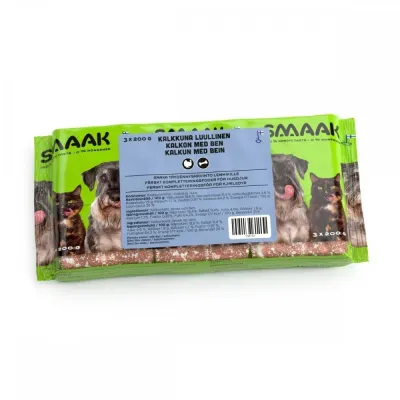 SMAAK kalkkunan jauheliha koiralle, sis. luuta 3 x 200 g (3 x 200 g), kuva 1 / 1