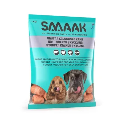 SMAAK raaka täysravinto nauta, kalkkuna & kana 1kg, kuva 1 / 1