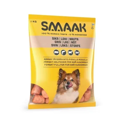 Smaak sika, lohi & nauta raaka täysravinto pienille koirille 1kg, kuva 1 / 1