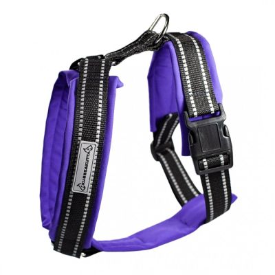 Kusse&Kutta-koiran valjaat softshell-pehmusteella, violetti (8)