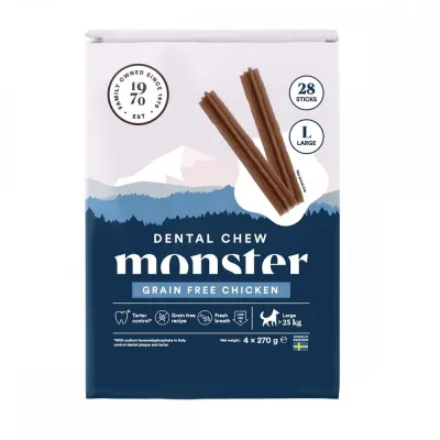 Monster Pet Food Monster Dog Dental Chew Grain Free Chicken Large (28-pack), kuva 1 / 1