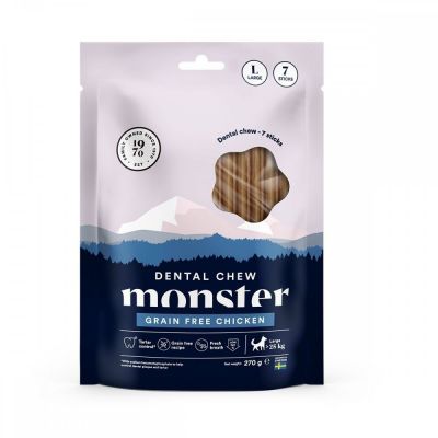Monster Pet Food Monster Dog Dental Chew Grain Free Chicken Large (7-pack)