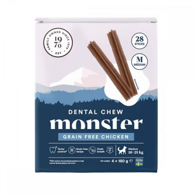 Monster Pet Food Monster Dog Dental Chew Grain Free Chicken Medium (28-pack)
