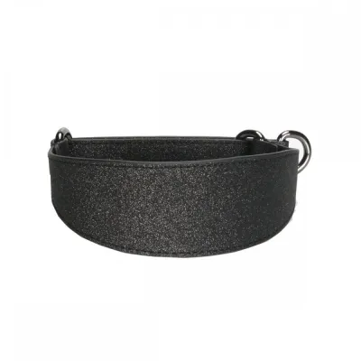 Leveä martingaalipanta Collar of Sweden, musta glitter (M), kuva 1 / 1