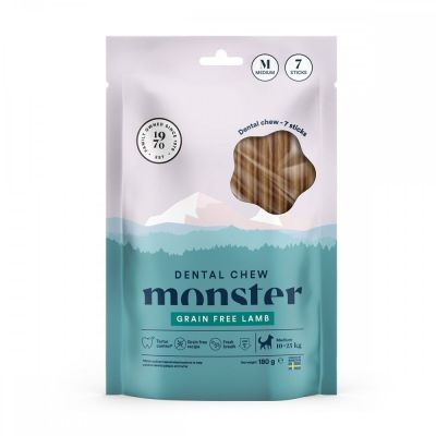Monster Pet Food Monster Dog Dental Chew Lamb Medium (7-pack)