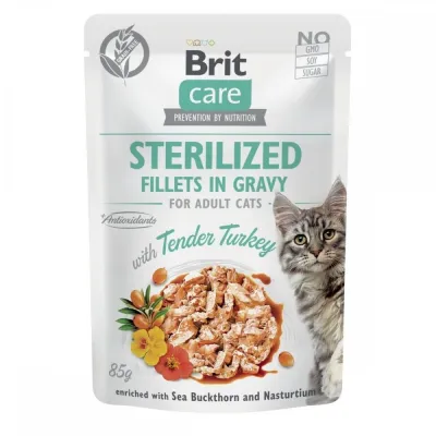 Brit Care Cat Sterilized kalkkuna kastikkeessa 85 g, kuva 1 / 1