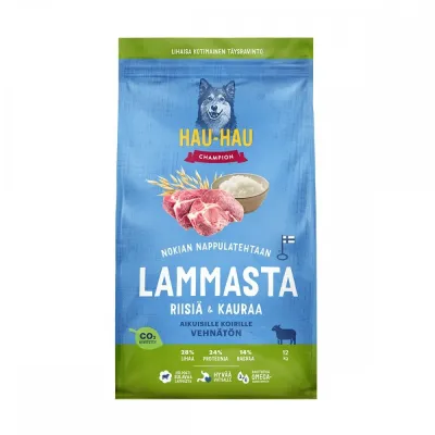 Hau-Hau Champion Lammas, riisi ja kaura (12 kg)