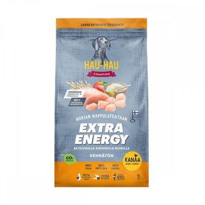 Hau-Hau Champion Extra Energia Kana, riisi ja kaura 12kg