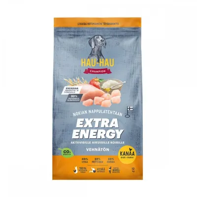 Hau-Hau Champion Extra Energia Kana, riisi ja kaura 12kg