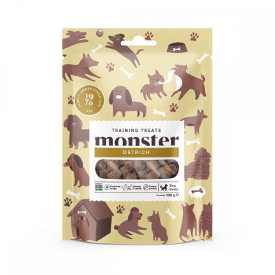 Monster Pet Food Monster Dog Training Treats kana & strutsi 100g