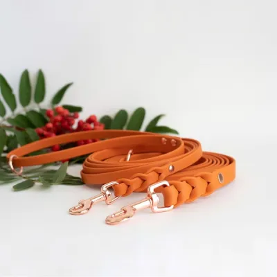 Tyylivoitto Braid hihna, poltettu oranssi/ruusukulta (16mm x 200cm), kuva 1 / 1